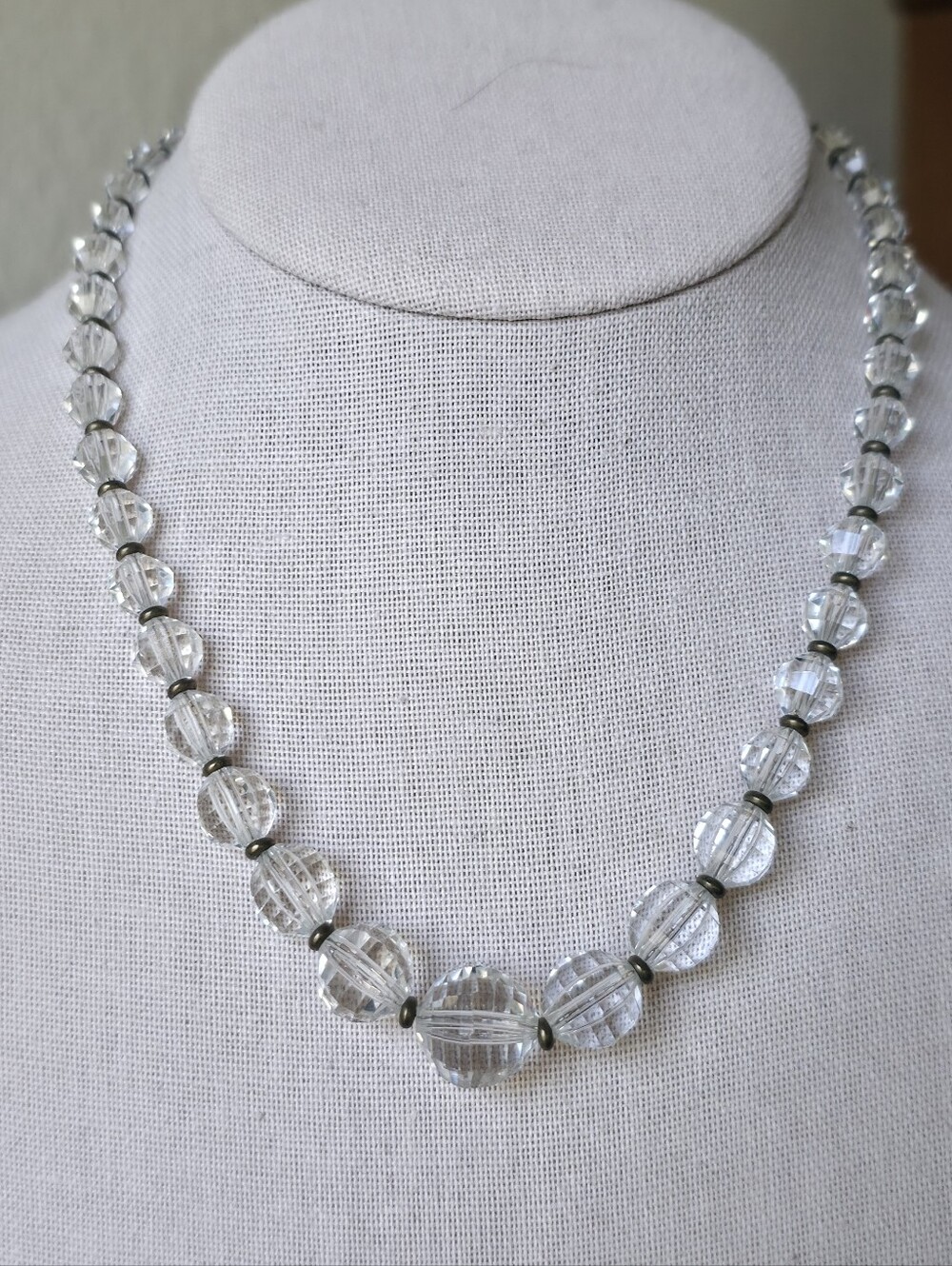 Vintage Art Deco Faceted Glass Choker Necklace